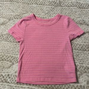 American Eagle Pink cropped cotton t-shirt